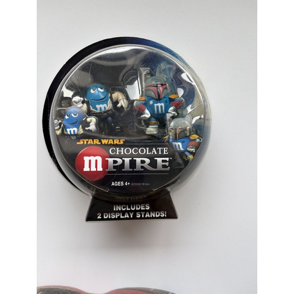 NIP Vintage 2005 Star Wars Chocolate Mpire Blue M&M Han Solo and Boba Fett Set